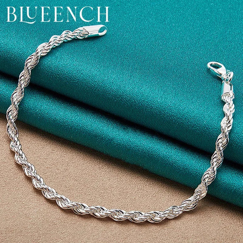 925 Silver Water Wave Bracelet for Women Men Glamour Jewelry