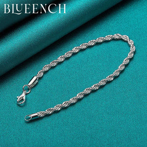 925 Silver Water Wave Bracelet for Women Men Glamour Jewelry