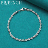 925 Silver Water Wave Bracelet for Women Men Glamour Jewelry