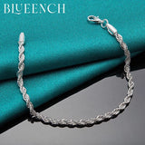 925 Silver Water Wave Bracelet for Women Men Glamour Jewelry