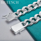 925 Silver Wide Cuban Hip Hop Bracelet Men Women Jewelry