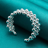 925 Silver Wide Face Bangles Bracelets For Women