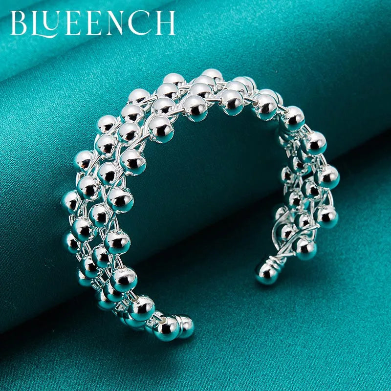 925 Silver Wide Face Bangles Bracelets For Women