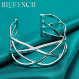 925 Sterling Silver Wide-Faced Bracelet for Women's Wedding Party
