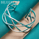 925 Sterling Silver Wide-Faced Bracelet for Women's Wedding Party