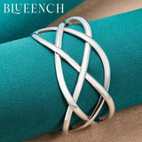 925 Sterling Silver Wide-Faced Bracelet for Women's Wedding Party
