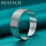925 Silver Wide Tier Bracelet Bangle Women's Wedding Glamour Jewelry