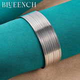 925 Silver Wide Tier Bracelet Bangle Women's Wedding Glamour Jewelry