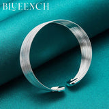 925 Silver Wide Tier Bracelet Bangle Women's Wedding Glamour Jewelry