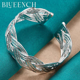 925 Silver Wide Braid Bangles for Women Wedding