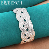 925 Silver Wide Braid Bangles for Women Wedding