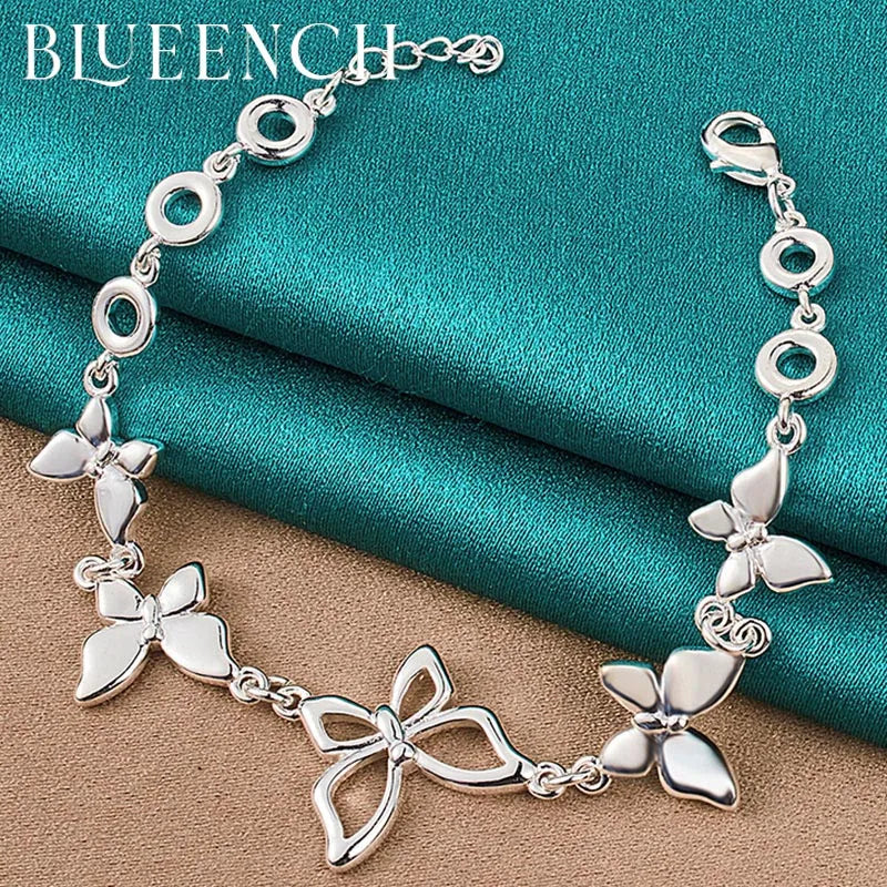925 Silver Butterfly Bracelet for Wedding and Dating