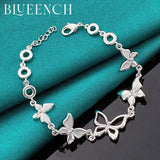 925 Silver Butterfly Bracelet for Wedding and Dating