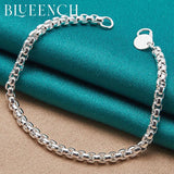 925 Sterling Silver Couple Bracelet Men Women Casual Jewelry