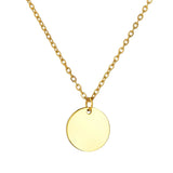 Bluelory 16mm Personalized Initials Name Round Necklace For Women