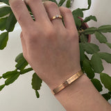 Bluelory 6mm Name Cuff Bracelets Personalized for Women Men