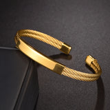 Bluelory Custom 8mm Stainless Steel Bangles Engrave ID Bar For Couple