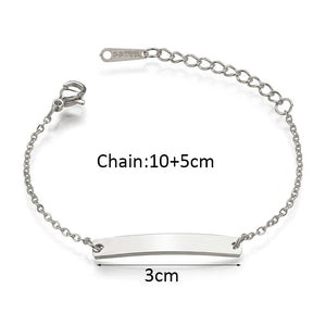 Baby Name Bracelets Stainless Steel Engraved for Newborn Girl Boy Child
