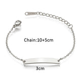Baby Name Bracelets Stainless Steel Engraved for Newborn Girl Boy Child