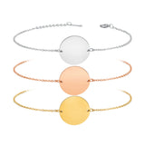 Bluelory Engrave Round Pendant Bracelets Personalized Stainless Steel Jewelry