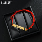 Heart Jewelry Red String Bracelet for Girlfriend Engraved Names Date