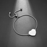 Heart Bangle: Personalized Stainless Steel for Women