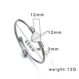 Bluelory Engraved Letter Heart Bangles Stainless Steel Personalized Jewelry