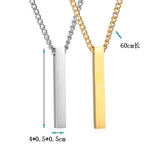 Bluelory Engraved Name ID Bar Necklace Stainless Steel Personalized