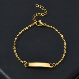Engraved Women's Bracelet with Heart Crown - Gift for Mom/ Gir