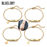 Engraved Women's Bracelet with Heart Crown - Gift for Mom/ Gir