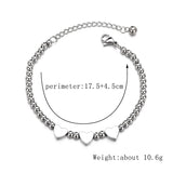 Initial Letters Heart Bracelet Women Stainless Steel Beads Valentine?s Gift