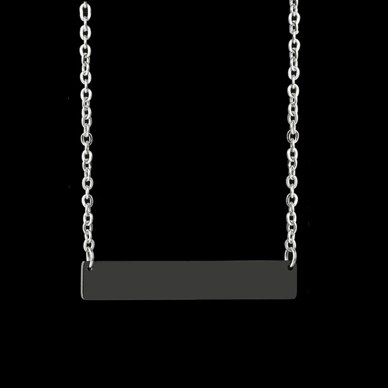 Bluelory Name Bar Women Necklace Engraved Family Jewelry Gift