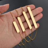 Bluelory Name Bar Women Necklace Engraved Family Jewelry Gift