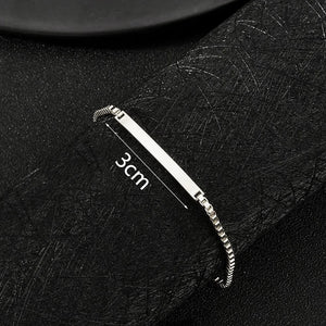 Bluelory Stainless Steel Bracelets Engraved Name Date DIY Jewelry