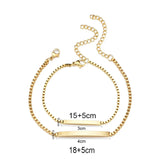 Bluelory Stainless Steel Bracelets Engraved Name Date DIY Jewelry