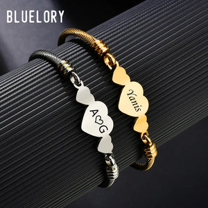 Bluelory Custom Heart Necklace - Stainless Steel Engraved