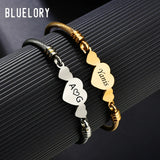 Bluelory Custom Heart Necklace - Stainless Steel Engraved