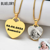 Engraved Stainless Steel Necklace for Mom Dad Kids