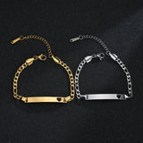 Personalized Heart Name Bracelet with Engraved Names and Date