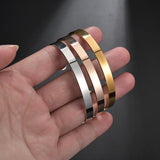 Bluelory Stainless Steel Engraved Name Bangle 4mm/6mm/8mm