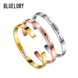 Bluelory Stainless Steel Engraved Name Bangle 4mm/6mm/8mm
