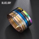 Bluelory Stainless Steel Engraved Name Bangle 4mm/6mm/8mm