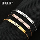 Personalized Stainless Steel Women Name Bar Bracelets
