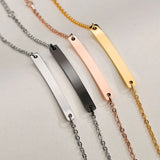Personalized Stainless Steel Women Name Bar Bracelets