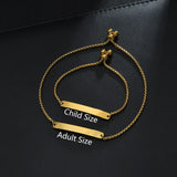 Personalized Engraved ID Bar Stainless Steel Bracelet for Women