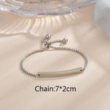 Personalized Engraved ID Bar Stainless Steel Bracelet for Women