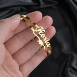 Personalized Stainless Steel Name Cuff Bracelet for Women