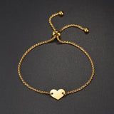 Bluelory Engrave Initial Letters Heart Bracelet Stainless Steel Name Bracelet