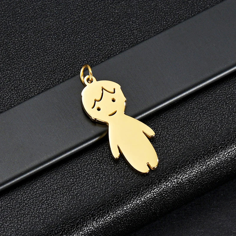 Personalized Kid's Name Necklace for Mom - Cartoon Boy Girl Jewelry