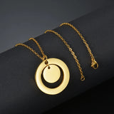 Bluelory Initials Name Necklace Stainless Steel Engrave Anniversary Date